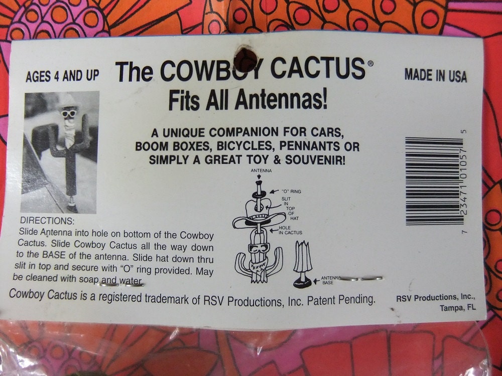Cowboy Cactus Antenna Cover Wild West Cactus by michiegoodsny