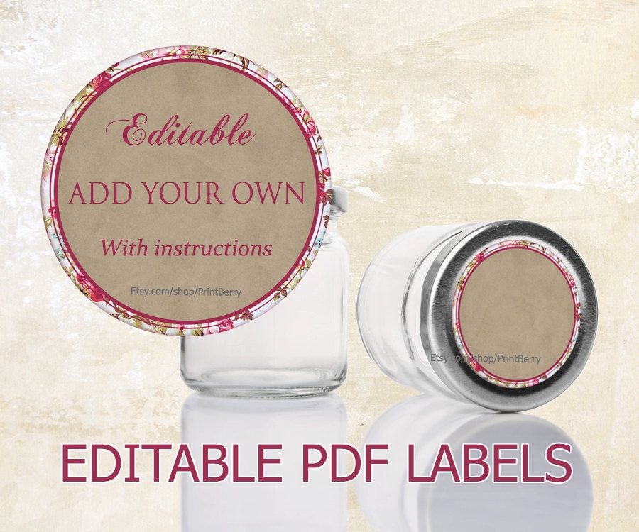 Mason jar labels Editable labels for mason jars Editable