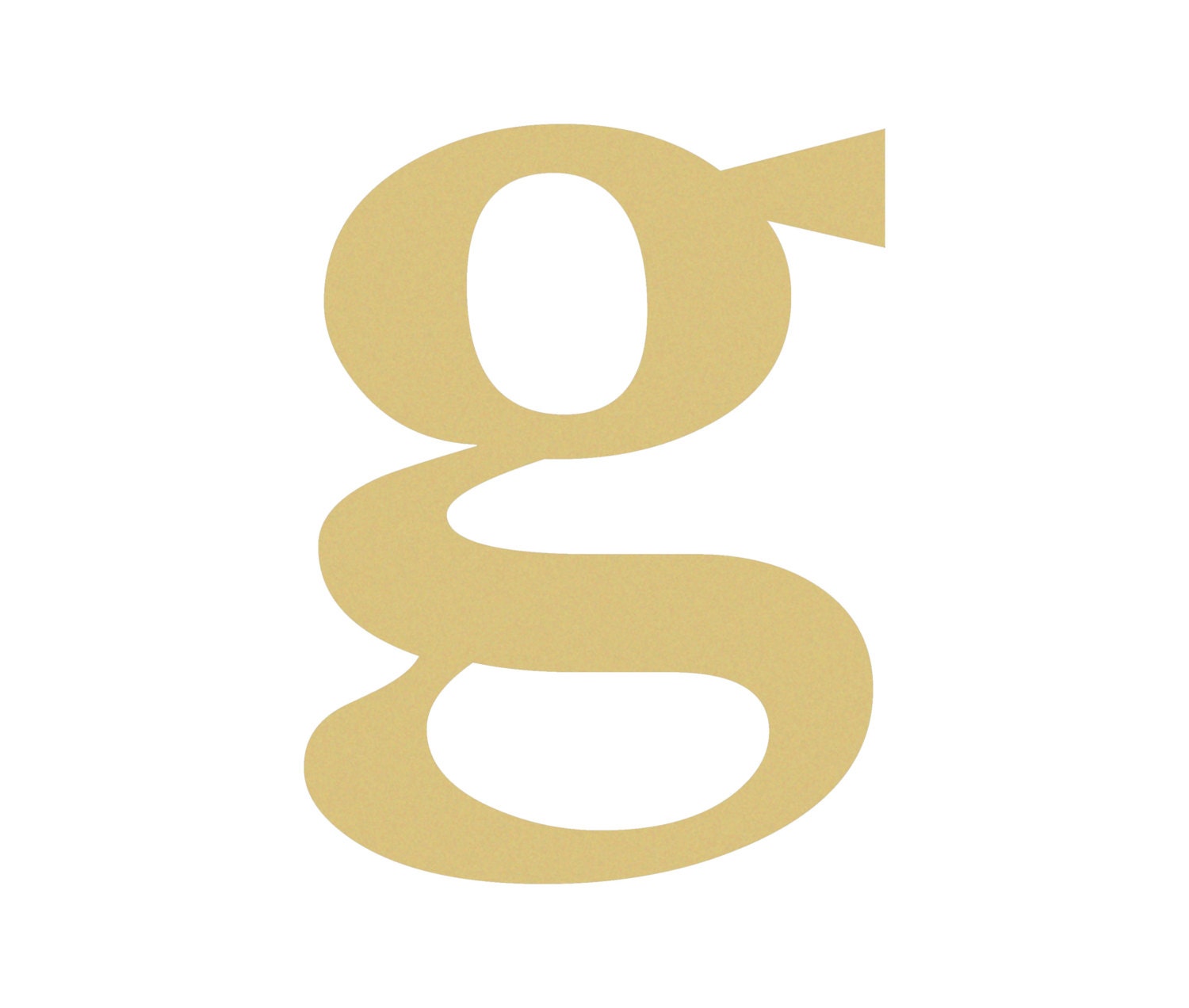 Unfinished LOWERCASE Letter g TIMES Paintable