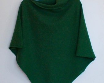 Poncho Soft Merino Lambswool Turf Green