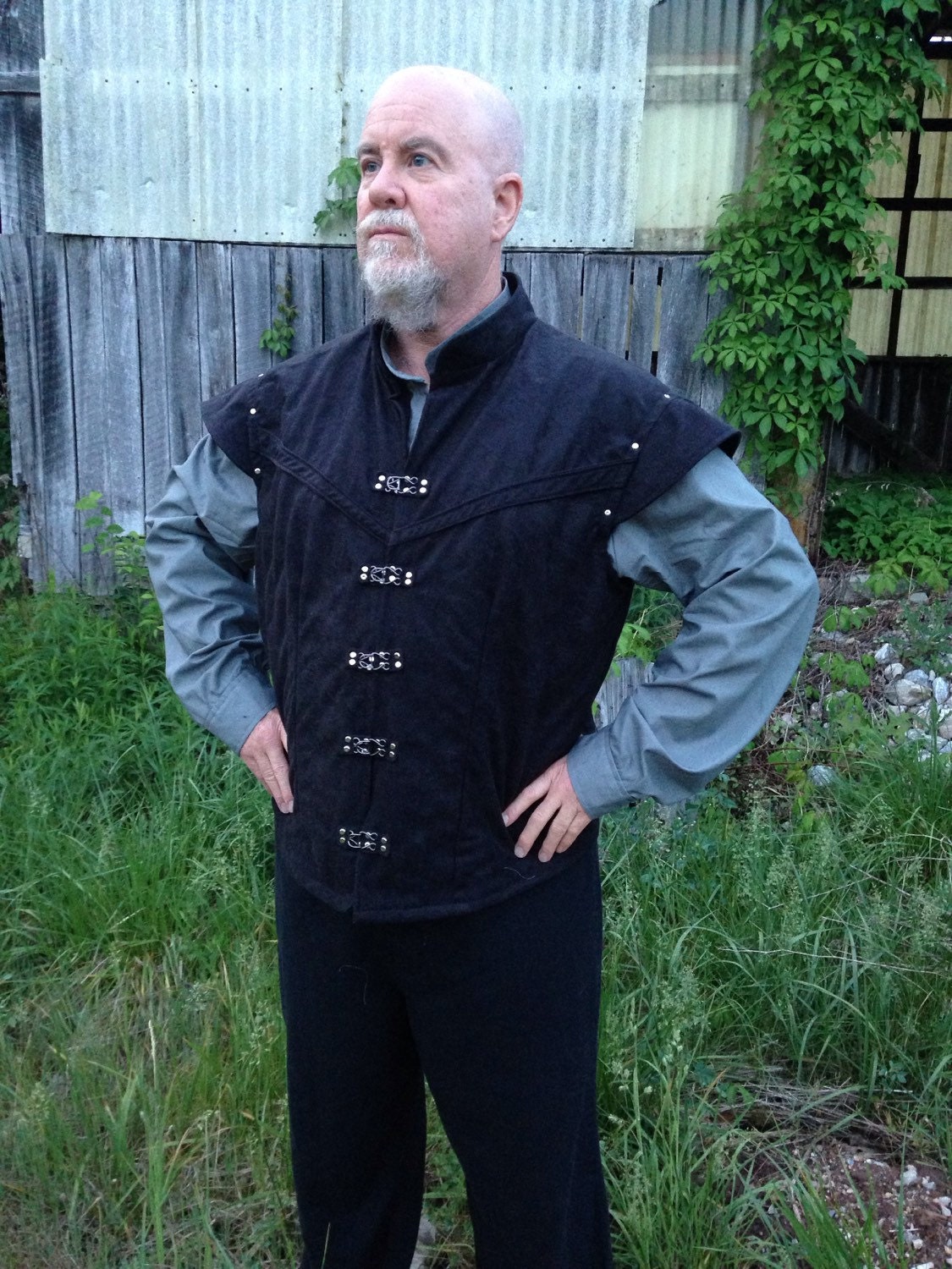 Men's Renaissance Vest ONLY Custom to fit Black