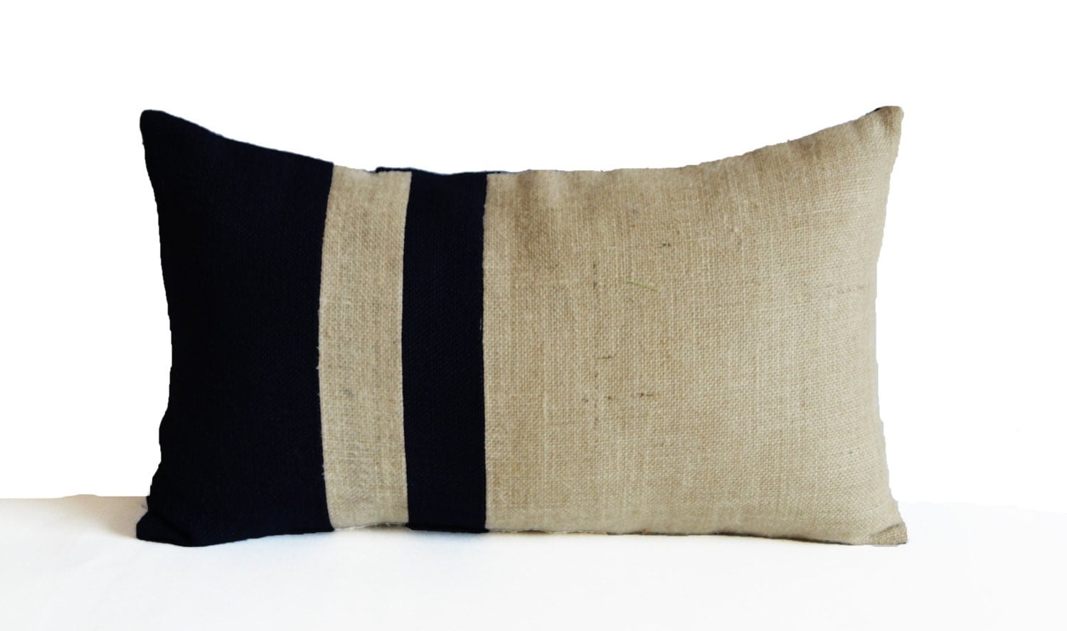 Burlap Pillow Cover Black Ivory Pillows Nautical Pillow