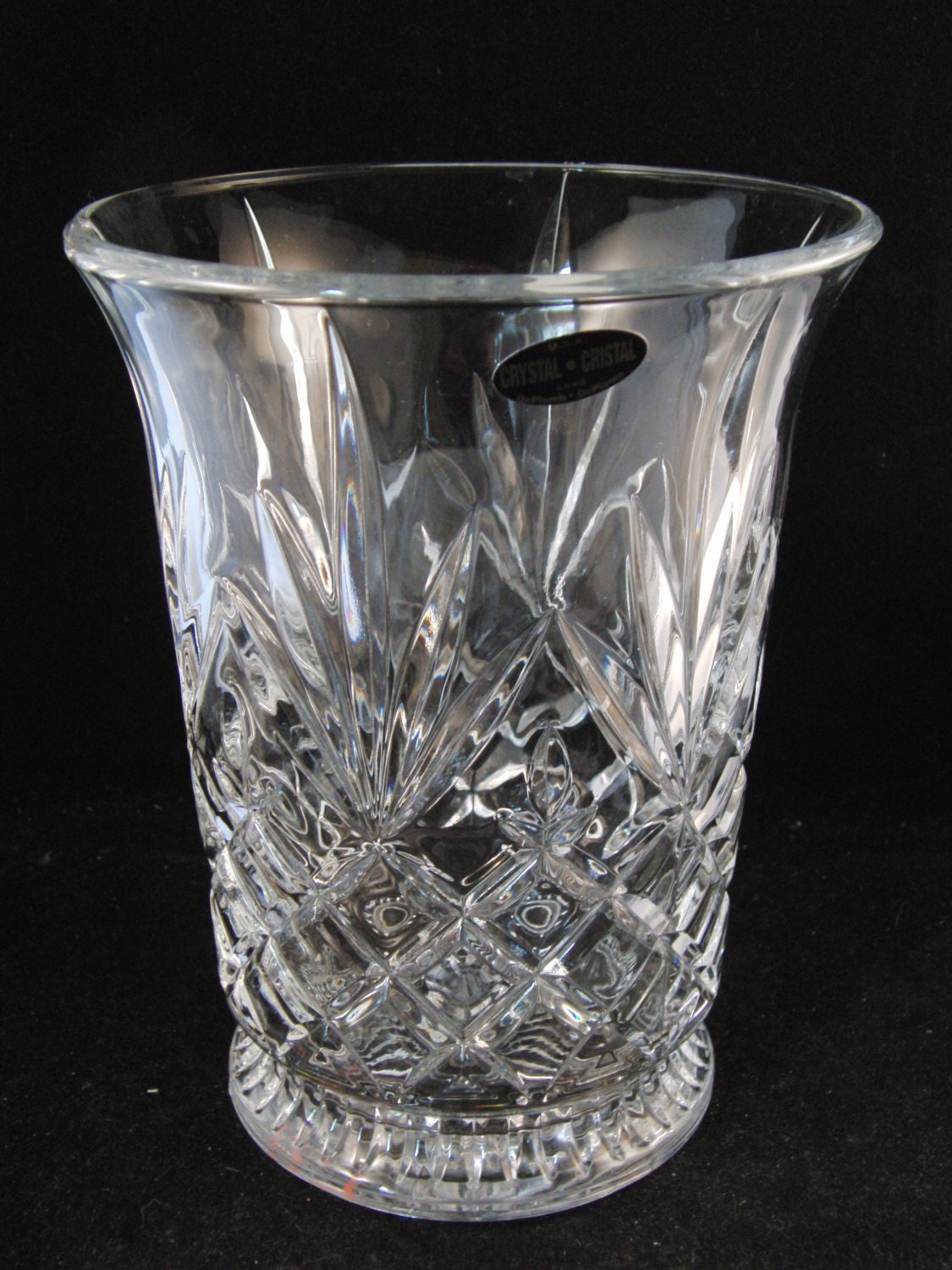 Genuine lead crystal vase by DePlomb Crystal U.S.A.