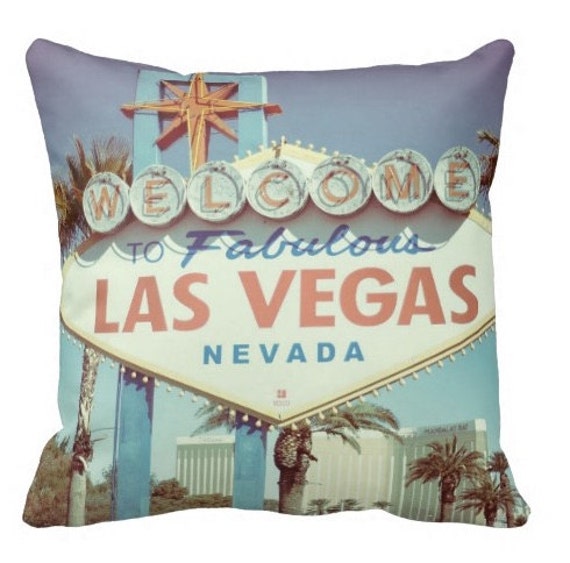 Las Vegas Sign Pillow Las Vegas Art Pillow by MaxplanationPhotos