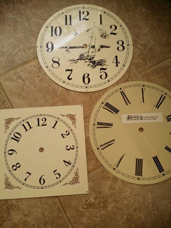Clock Faces // Clockmakers Special // 3 Aluminum Metal Round
