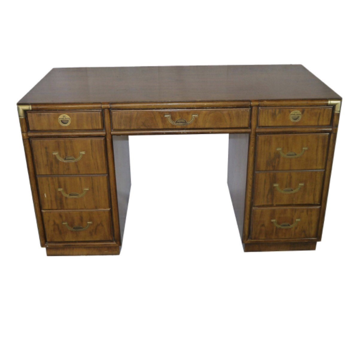 Drexel Heritage Accolade Campaign Desk Hollywood Regency Desk