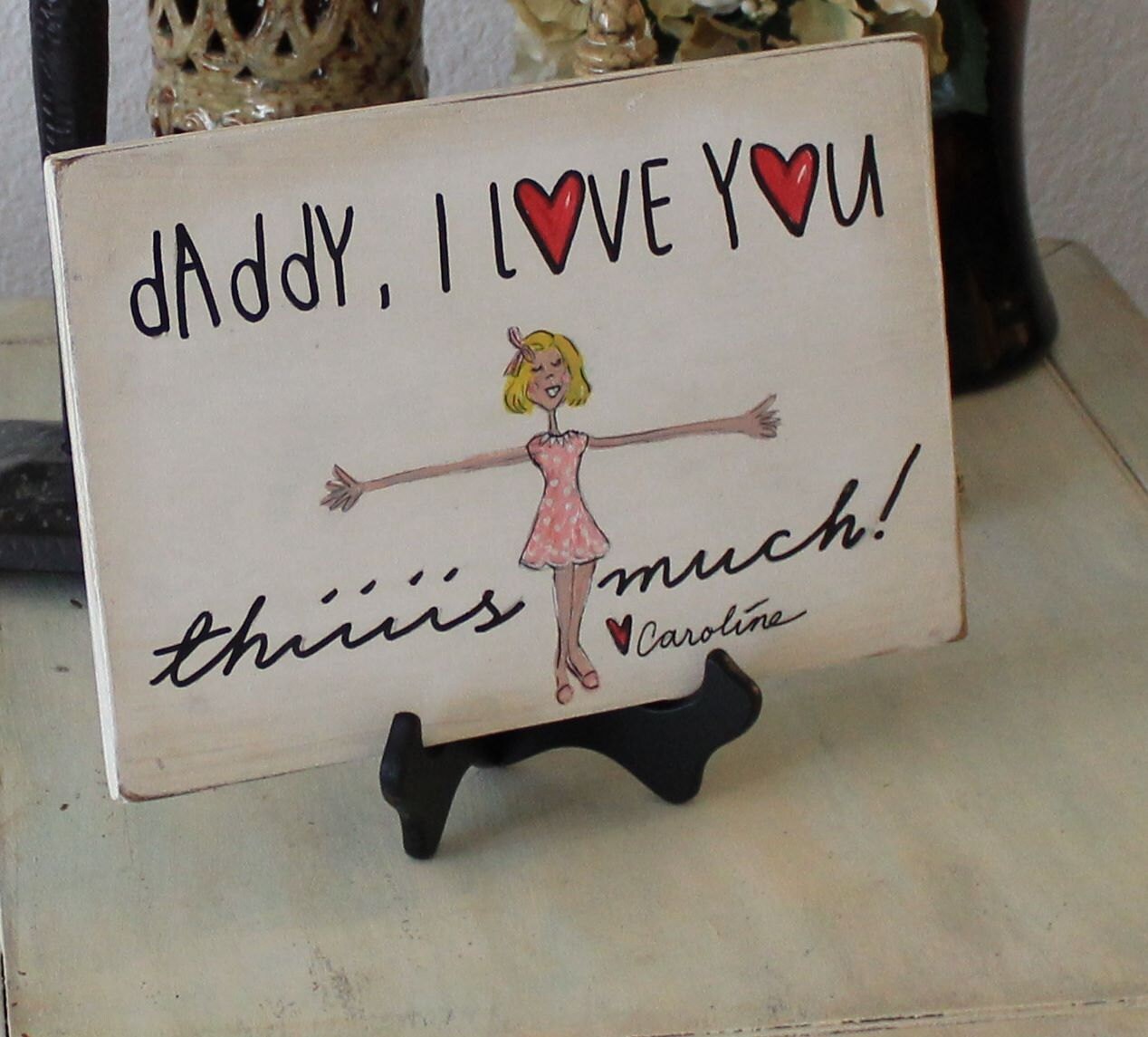 personalized daddy gift custom artwork by VintageMoonStudios