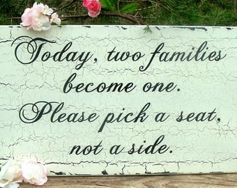 Seating Sign Wedding Sign Rustic Wedding Sign Wood Wedding Sign with Crackling 24 x 12