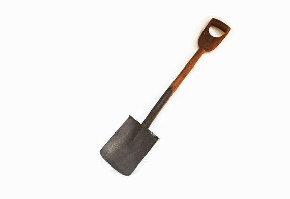 Wood Handled Hand Tool Vintage Wood Square Head Shovel