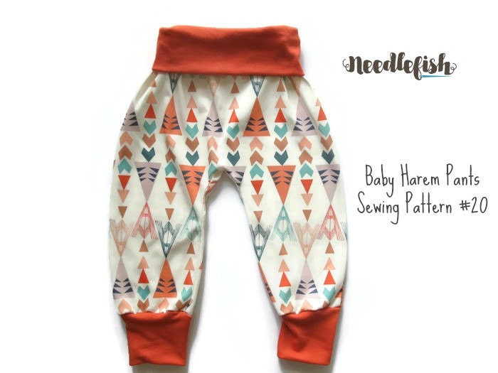 Harem KIDS pattern Baby harem baby pants Pattern  by Sewing NeedlefishPatterns HAREM PANTS