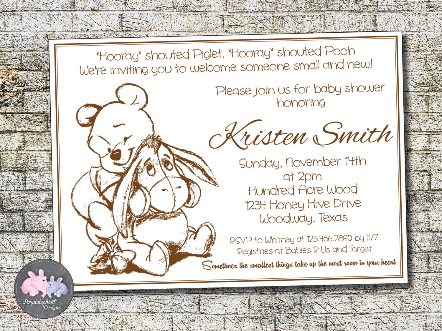 Pooh Bear Baby Shower Invitation Winnie by ...