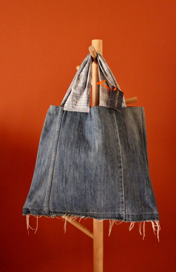 Upcycled Blue Jean Bag Jean Summer Bag Handmade by Annas7Closet