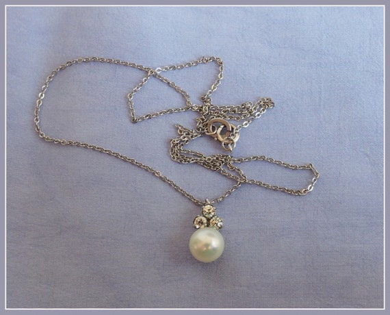 Vintage Krementz Necklace Genuine Pearl by gradyladies on Etsy