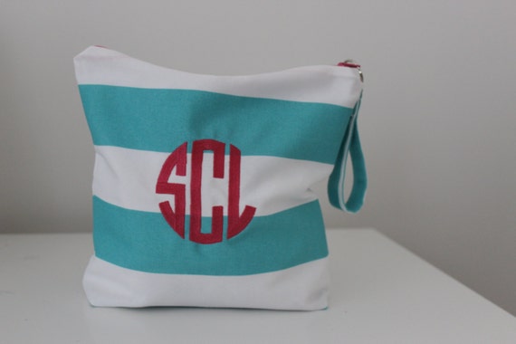 Monogrammed Bikini Bag, Wet Bag, Water-Resistant Bag, Beach Pouch ...