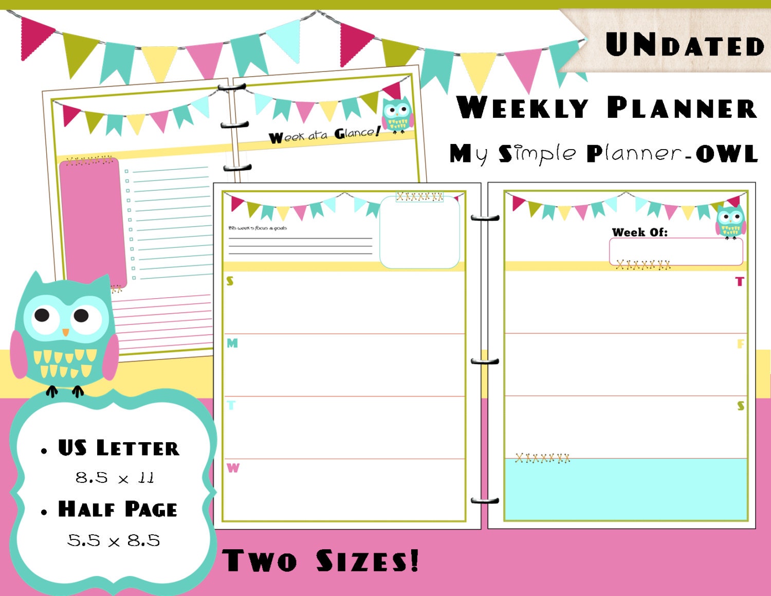 Weekly Calendar Planner Refills : Printable weekly calendar planner pdf refills us letter Weekly Calendar Planner Refills : Printable weekly calendar planner pdf refills us letter