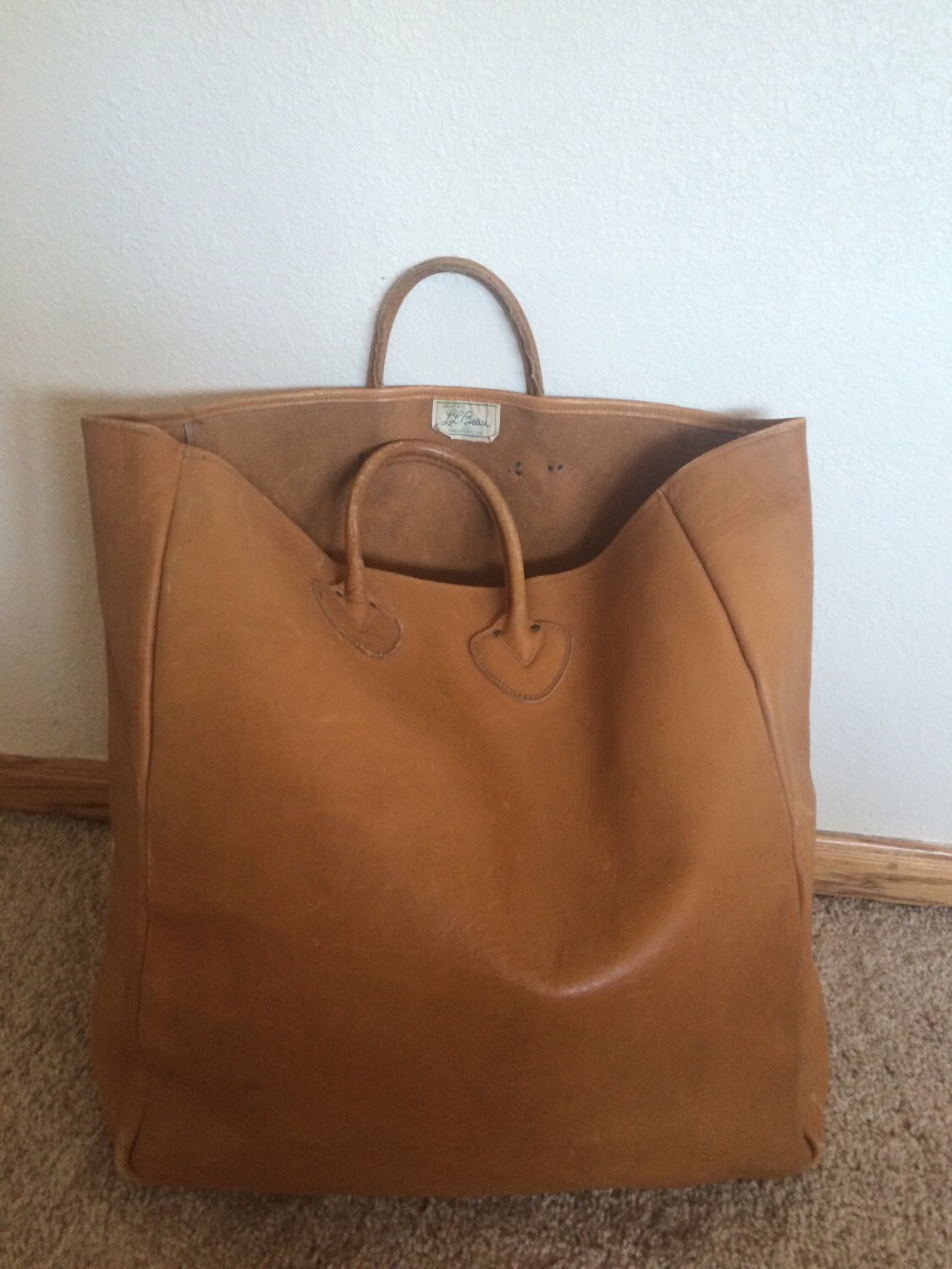 Vintage Leather Tote Bag L.L. Bean All Leather by RazaVintage
