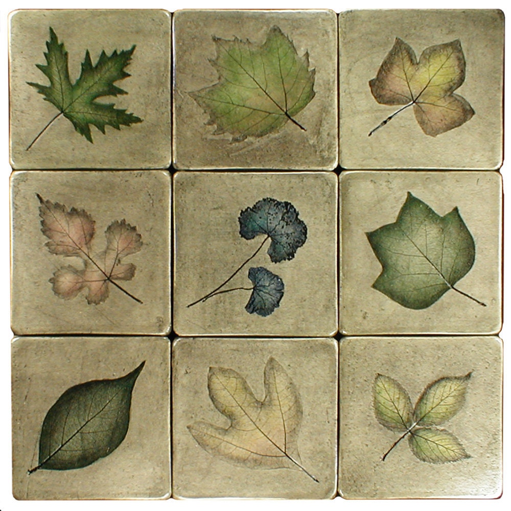 Ceramic tiles for backsplash leaf tiles kitchen tiles art