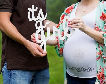 12 inch it's a girl / Photo Prop/ DIY/ Unfinished/ Wood Blank