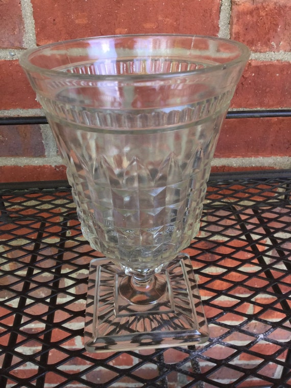 Vintage Pressed Glass Celery Vase Dish