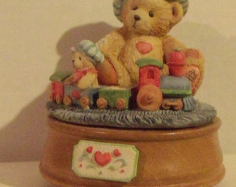 Cherished Teddies-Music Box-Santa Is Coming.....