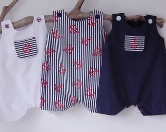 Newborn Baby Boy Clothes Nautical Newborn Rompers Summer Anchor Sunsuit Baby Shower Coming Home Outfit Bringing Baby Home Newborn-18 months