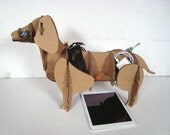 Dachshund cardboard dog storage, Dog cardboard, shelf modular, cardboard furniture, furniture children green, eco design, dog 3d crafts