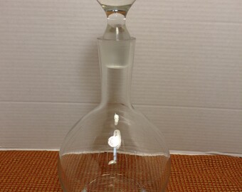 Romania Vintage Glass Global Decanter and Stopper Made in Roamania