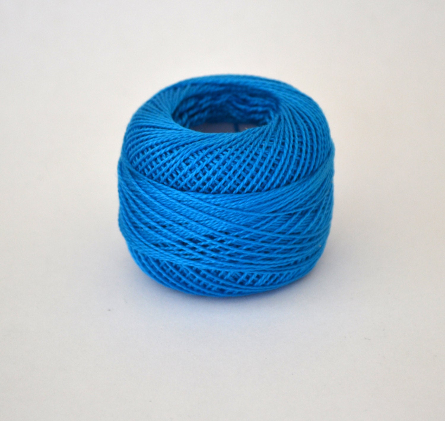 Mercerized cotton crochet thread _ bright blue by ShvedovaJoDesign