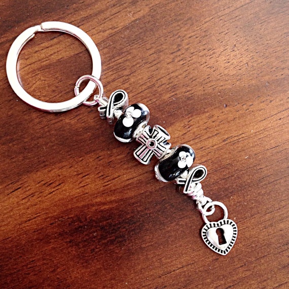 Christian Keychain Car Accessories Silver Cross by DorysBoutique