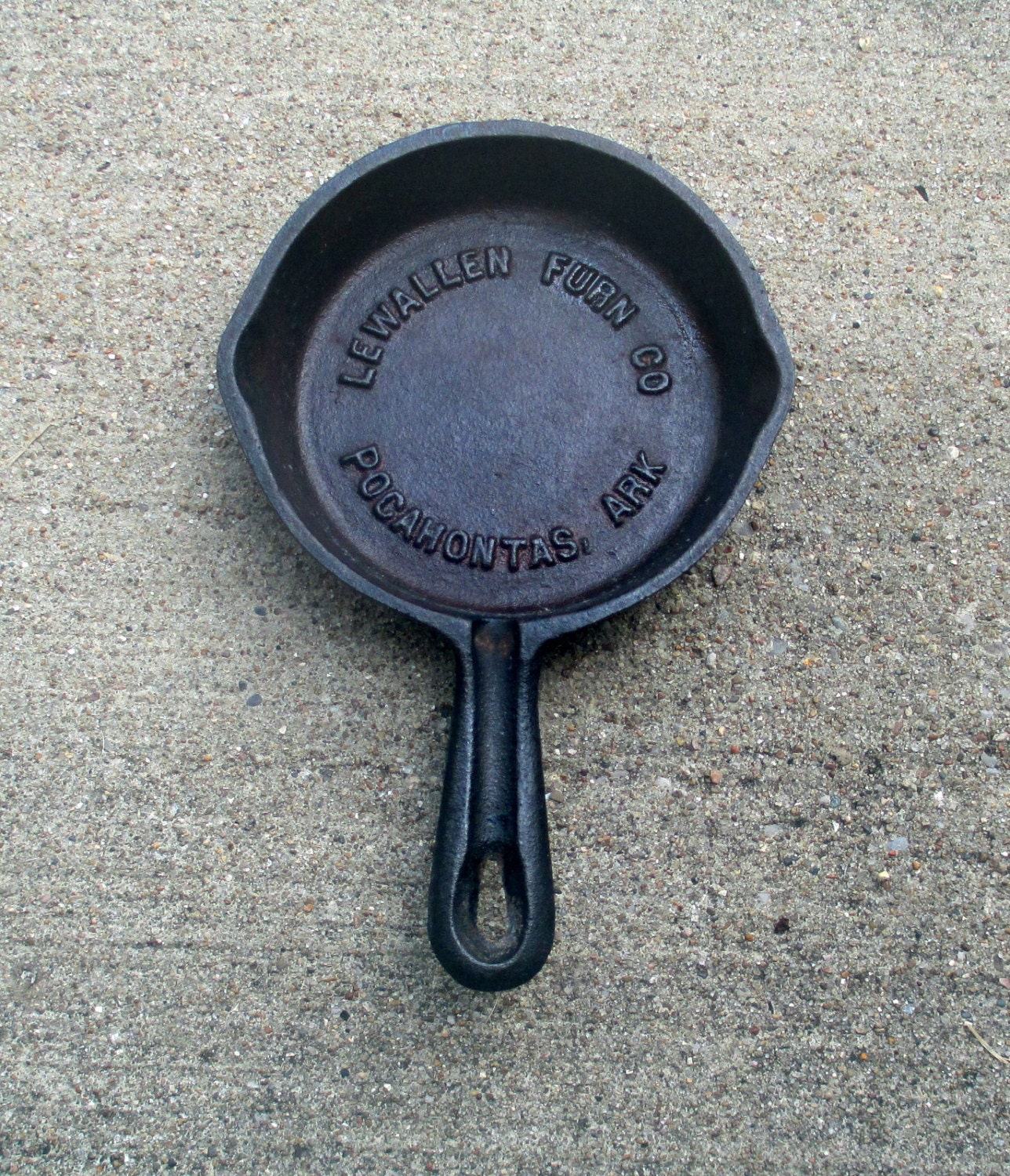 Vintage Cast Iron Mini Skillet Ash Tray , Advertising Skillet Ash Tray