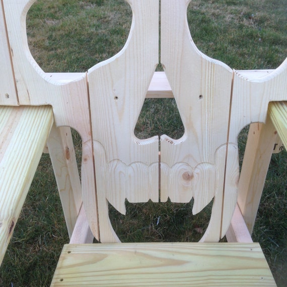 SKULL CHAIR ADIRONDACK chair yard furniture solid wood by ...
