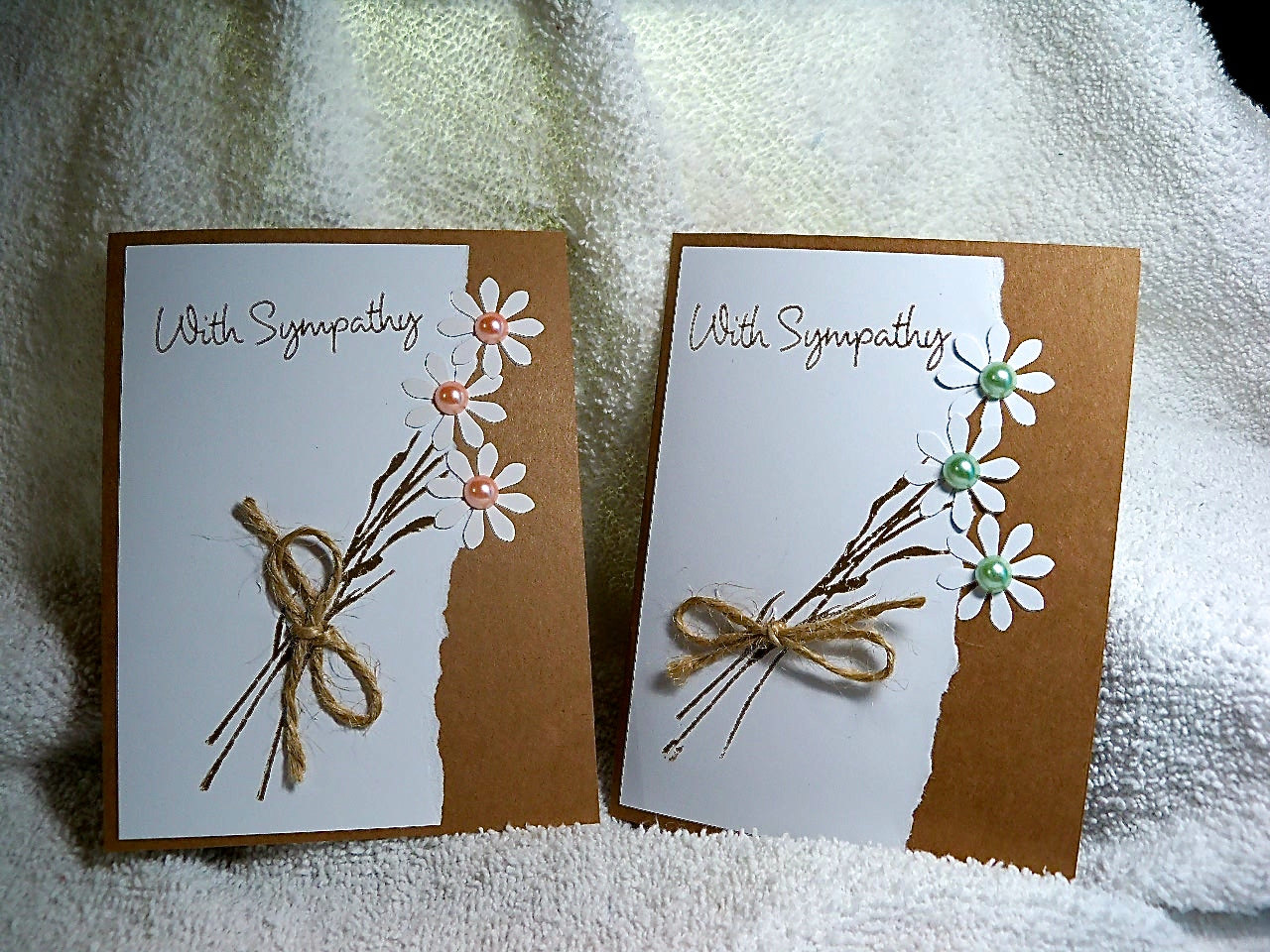 Handmade sympathy card stamped and by