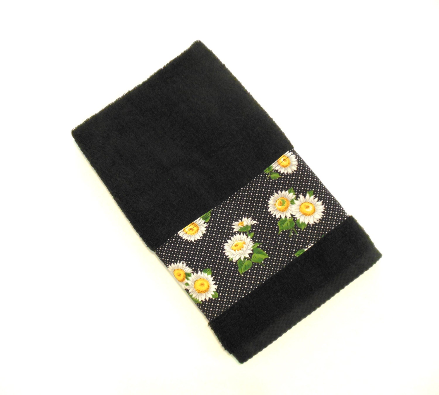 Black Sunflower Hand Towel Bath Towel Kitchen Towel
