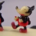 Rare 1930 Mickey Mouse TRIO on BRIDGE Celluloid & Wood Early