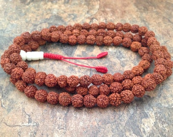Rudraksha Seed 108 Beads Full Mala Necklace for Meditation and Yoga