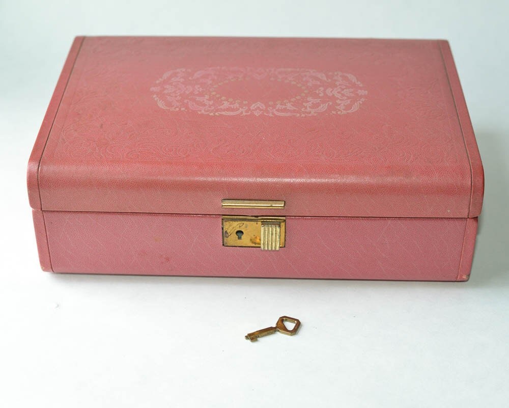 Vintage Locking Jewelry Box Pink Music Box Haute Juice