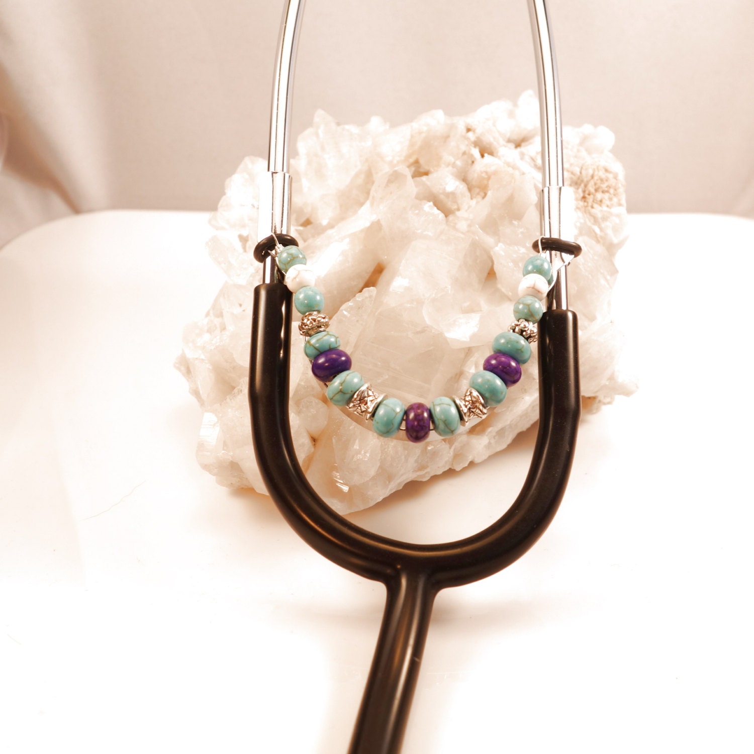 Women's Beaded Stethoscope ID Pendant Charm Jewelry by DungleBees