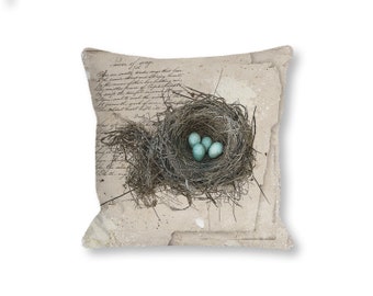Robin's Nest - Premium Sepia Edition - DIY Pillow Design - Instant Download