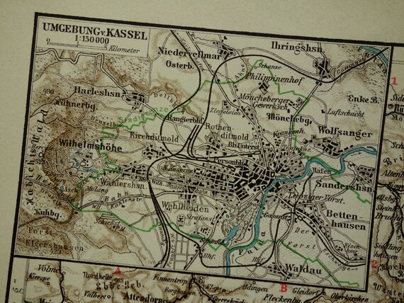 Old Map Of Hesse Nassau Germany 1913 Original By Vintageoldmaps 3264