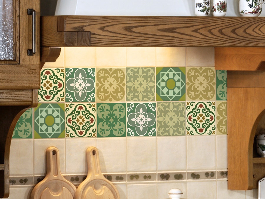 What are some decals for ceramic tiles that are already on the wall?