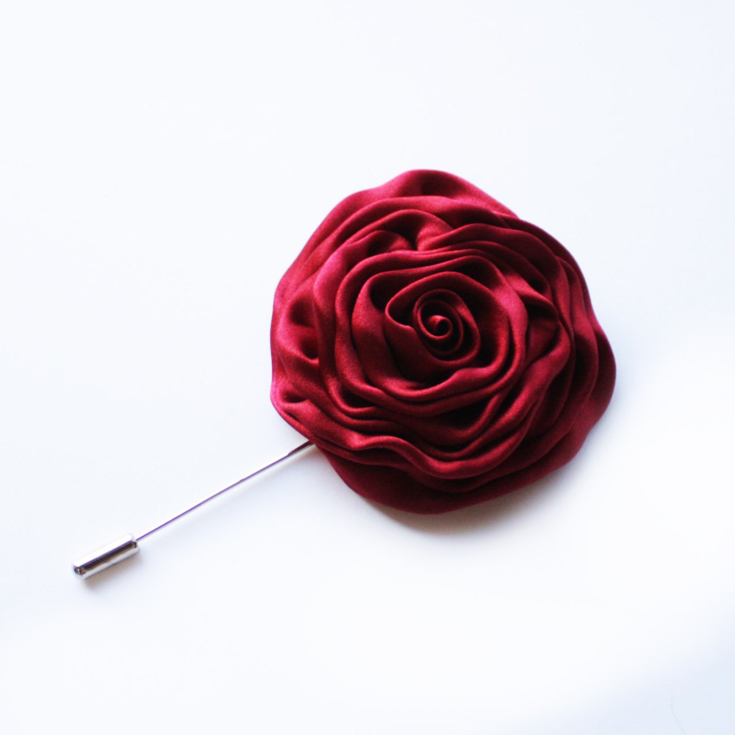Red Silk Satin Rose Lapel Pin Silk Rose Lapel Pin Men S