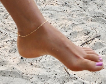 Gold anklet bracelet, anklet bracelet , gold anklet bracelet, gold filled bracelet, satellite anklet. anklet bead bracelet, beaucoupdebeads
