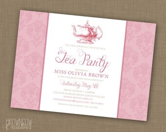 PRINTABLE Girl's Tea Party Invitation