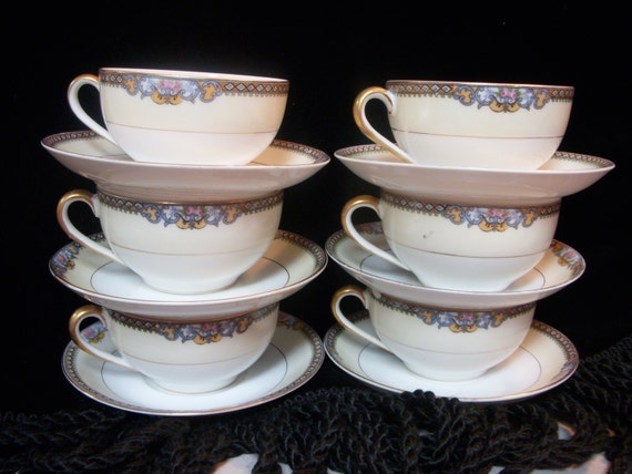 1920s NORITAKE MORIMURA MERINGO China Tea Cups By DecadesAntiques