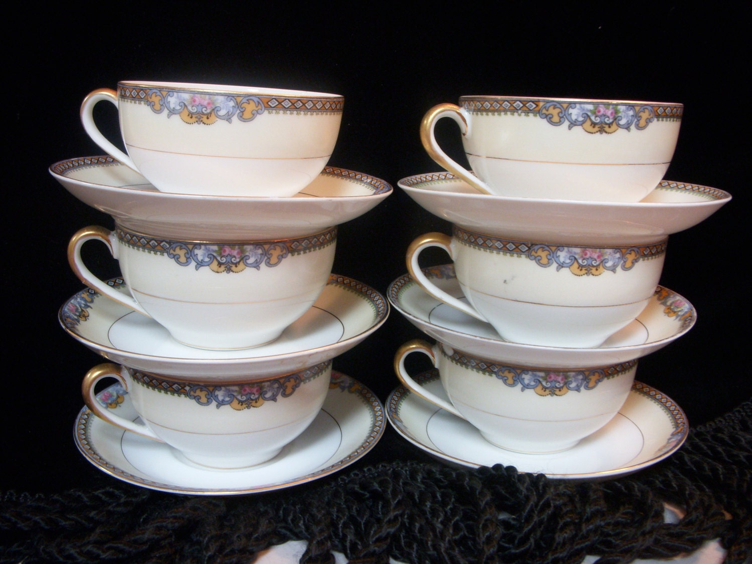 1920s NORITAKE MORIMURA MERINGO China Tea Cups by DecadesAntiques