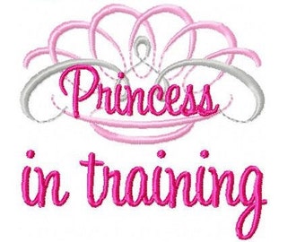 Princess in Training Crown Embroidery Design 4x4 -INSTANT DOWNLOAD-