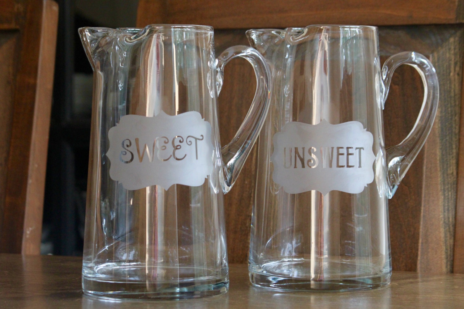 Glass Tea Pitcher SWEET or UNSWEET Single Pitcher