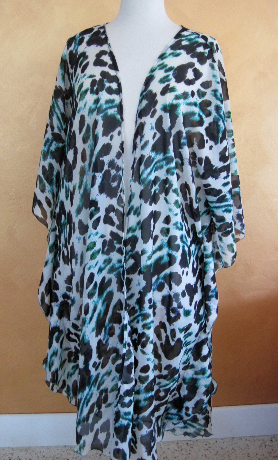 teal leopard print top