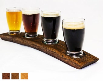 The Original Beer Flight/ Oak Barrel Taster/ Beer tasting set/ Beer serving tray/ Beer glasses/Beer flight/ Barrel flight