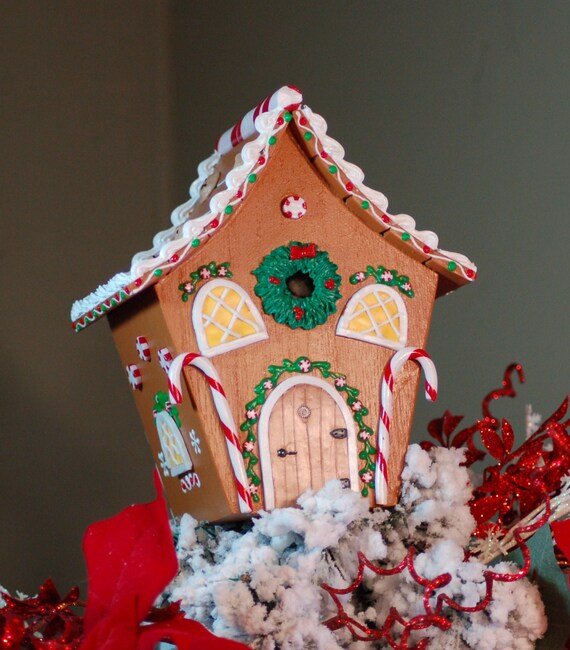 Candy Cane Tree Topper by GingerbreadFaire on Etsy